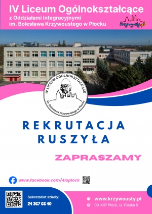 Zapraszamy do IV LO - rekrutacja ruszyła